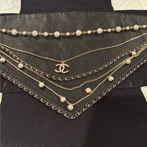 RARE‼️Chanel Black Leather Bandana / Scarf